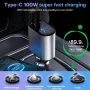 4 in 1 Retractable Car Charger, 100W Fast Car Phone Charger with iPhone and Type C Cable and 2 Charging Ports Car Charger Adapter - Image 3