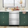 KitchenAid - 4.4 Cu. Ft. Undercounter Double-Drawer Refrigerator - Black Cabinet/Stainless Steel Doors - Image 4