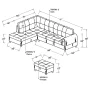 Aukfa 3 Piece L-shape Sectional Sofa Couch w/ Storage Ottoman, 2 Pillows, Pineapple Velvet, Brown - Image 5