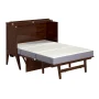 Northampton Walnut Solid Wood Frame Full Size Murphy Bed Desk with Mattress - Image 5