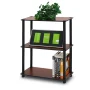 Furinno 23.6 W x 11.6 D x 29.5 H 3-Shelf Freestanding Shelving Unit, Dark Cherry and Black - Image 3