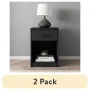 Mainstays Ardent Nightstand with 1 Drawer, White (2-Pack) - Image 1