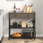 Narrow Console Table with 2 Drawers and 2 Metal Mesh Shelves - Image 4