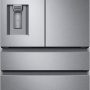 Samsung - 36 in. Wide 22.6 cu. ft. 4-Door Flex French Door Counter Depth Refrigerator with FlexZone Drawer - Stainless Steel - Image 1