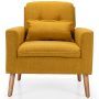 Linen Fabric Single Sofa Armchair with Waist Pillow for Living Room - Image 3