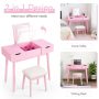 Makeup Vanity Table Set with Flip Top Mirror and 2 Drawers - Image 4