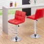 FDW Counter Height Bar Stools Set Of 2 Bar Chairs Height Adjustable Swivel Stool With Back PU Leather Kitchen Counter Stools Dining Chairs,Red - Image 6