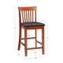 Jonas 24 in. Dark Cherry Mission High Back Wood Counter Stool with Faux Leather Seat - Image 4
