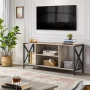 Alden Design TV Stand with Storage for TVs up to 65'', Distressed Gray - Image 2
