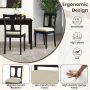 Set of 2 Black Kitchen Dining Chair with Linen Fabric and Storage Space - Image 5