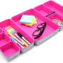 Welaxy desk drawer organizers tray for office suppliers entryway catchall key holder makeup crafts pens decluttering 8-piece back to school (hot pink) - Image 1