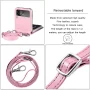 Z Flip 3 Case, Galaxy Z Flip 3 Wallet Case, Allytech Premium PU Leather Protection Wallet Case with Cards Holders Shoulder Strap Phone Cover Case for Samsung Galaxy Z Flip 3 2021 5G, Pink - Image 4