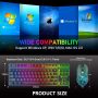 Wireless Gaming Keyboard and Mouse Combo with 87 Key Rainbow LED Backlight Rechargeable 3800mAh Battery Mechanical Feel Anti-ghosting Ergonomic Waterproof RGB Mute Mice for Computer PC Gamer (Black) - Image 6