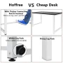 Hoffree 43 inch Computer Desk Home Writing Desk Office Furniture Computer Table Study Writing Table Workstation Modern Simple PC Desk for Small Spaces Home Office, Black - Image 3