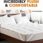Cheer Collection Twin Size Ultra Plush Pillow Top Mattress Topper with Breathable Down Alternative and Secure Anchor Bands - Image 3