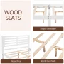 Full Bed Frame with 2 Drawers, UHOMEPRO Pine Wood Platform Bed Frame Storage Bed for Bedroom, Modern Full Size Bed Frame with Headboard, Wood Slats Support, No Box Spring Needed, White - Image 3