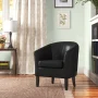 Munson 26.77" Wide Faux Leather Barrel Chair - Image 6