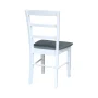 Set of 2 Solid Wood Madrid Ladderback Chairs in White/Heather Gray - Image 2