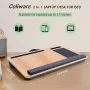 Coliware Lap Desk, 21.6 inch Laptop Desk with Dual Cushion Device Ledge Mouse Pad Phone - Wood Grain - Image 5