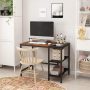JOISCOPE Home Office Computer Desk with Wooden Storage Shelf,Office Desk and Gaming Table with Splice Board,2-Tier Industrial Morden Laptop Study Writing Desk,55 x 24 inches(Vintage Oak) - Image 5