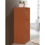 Hodedah 3 Shelf 3 Door Multi-Purpose Wooden Bookcase in Cherry Finish - Image 4