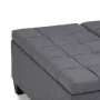 Harrison 36 inch Wide Transitional Coffee Table Storage Ottoman in Slate Grey Linen Look Fabric - Image 5