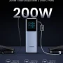 UGREEN - Nexode 200W 25,000mAh Power Bank with 2 Built-in Cables, Portable Charger for Laptops, Tablets, Cell Phones, and More - Silver - Image 2