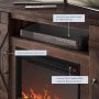 BELLEZE 47" TV Stand with 18" Electric Fireplace Heater & Open Storage Shelves & Cabinets - Veropeso (Espresso) - Image 5