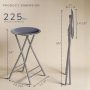 Gray Steel Padded Seats Folding Bar Stools 24 in. Set of 2 - Image 5