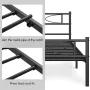 Yaheetech Twin Size Metal Bed Frame with Curved Design Headboard and Footboard, Black - Image 5