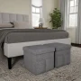 Charcoal Gray Foldable Storage Cube Ottoman with Pockets (Set of 2) - Image 3