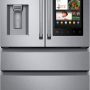 Samsung - 36 in. Wide Family Hub 22.2 Cu. Ft. 4-Door French Door Counter-Depth Fingerprint Resistant Refrigerator - Stainless Steel - Image 1
