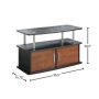 36 in. Cherry Particle Board TV Stand 36 in. with Doors - Image 3