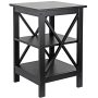 24 Inch X-Design End Table Sofa Side End Storage Shelf Black - Image 5