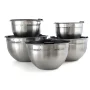 5-Piece Stainless Steel Silver Mixing Bowl Set with Lids - Image 3