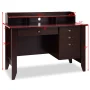 Costway Computer Desk PC Laptop Writing Table Workstation Student Study Furniture Brown - Image 4