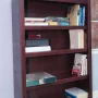 Concepts in Wood 4 Shelf Wood Bookcase, 48 inch Tall - Cherry Finish - Image 6