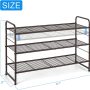 Bextsrack 3-Tier Shoe Rack, Stackable & Adjustable Wire Grid Shoe Shelf Storage Organizer for Closet Bedroom Entryway - Bronze - Image 3