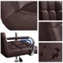 Alden Design Modern Faux Leather Adjustable Swivel Office Chair with Wheels, Espresso - Image 4