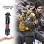 55" Tripod Q111 Travel Camera Tripod with 3-Way Pan Head and Phone Holder Mount for Gopro,Projector,Smartphones Webcam,Spotting Scopesto Live Broadcast and DSLR EOS Canon Nikon Sony Samsung(Red) - Image 2