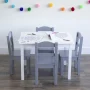 Humble Crew Inspire Toddler Wood Table and 4 Chairs Set, Grey/White - Image 4