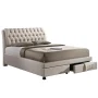Ainge Transitional Beige Fabric Upholstered King Size Bed - Image 2