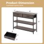 Console Table with Folding Fabric Drawers for Entryway - Image 4
