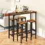3 Pieces Industrial Bar Table and Chairs Set with Metal Frame - Image 5