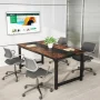 63 in. Rectangular Brown Wood Computer Desk Study Writing Table for Home Office - Image 6