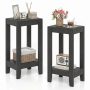 Set of 2 Versatile 2-Tier End Tables with Storage Shelf - White - Image 3
