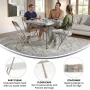 Beige Plastic Seat with Metal Frame Folding Chair (Set of 2) - Image 4