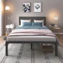 Dextrus Queen Upholstered Platform Bed Frame with Adjustable Headboard, No Box Spring Needed - Image 4
