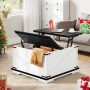 Farmhouse Square Lift-Top Coffee Table with Flip Top Storage for Living Room - Image 4