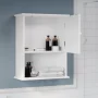 Lavish Home Wall-Mounted Storage Cabinet with Open Shelf, White - Image 2
